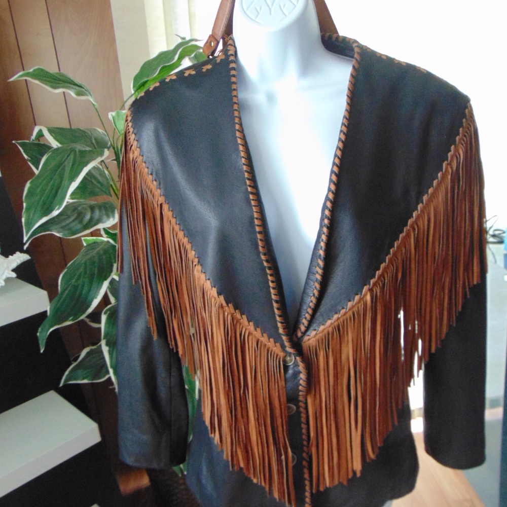 Vintage Western World Jacket with fringe Women's small